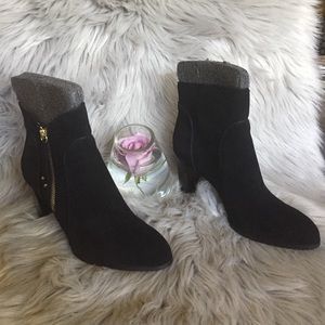 Adrienne Vittadini Taki Black Suede Ankle Bootie